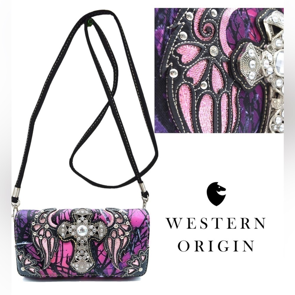 💕Western Cowgirl Classic Shoulder Bag With Wallet Set💕 - Picture 5 of 7